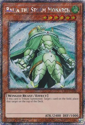 PLATINUM SECRET RARE Raiza the Storm Monarch (Platinum Secret Rare) (RA03-EN180) - Quarter Century Bonanza 1st Edition