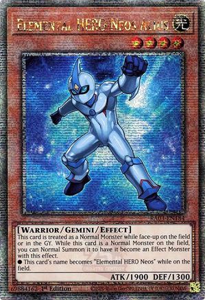 QUARTER CENTURY SECRET RARE Elemental HERO Neos Alius (Quarter Century Secret Rare) (RA03-EN184) - Quarter Century Bonanza 1st Edition