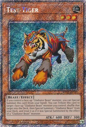 PLATINUM SECRET RARE Test Tiger (Platinum Secret Rare) (RA03-EN189) - Quarter Century Bonanza 1st Edition