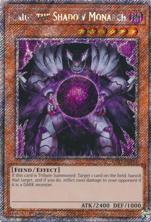 PLATINUM SECRET RARE Caius the Shadow Monarch (Platinum Secret Rare) (RA03-EN194) - Quarter Century Bonanza 1st Edition