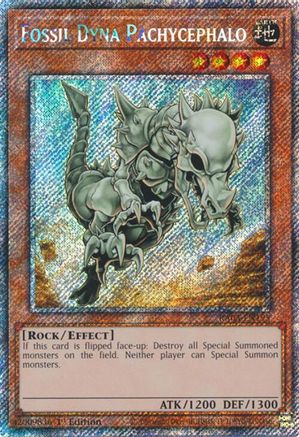 PLATINUM SECRET RARE Fossil Dyna Pachycephalo (Platinum Secret Rare) (RA03-EN195) - Quarter Century Bonanza 1st Edition
