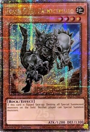 QUARTER CENTURY SECRET RARE Fossil Dyna Pachycephalo (Quarter Century Secret Rare) (RA03-EN195) - Quarter Century Bonanza 1st Edition