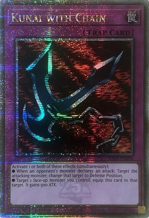 QUARTER CENTURY SECRET RARE Kunai with Chain (Quarter Century Secret Rare) (RA03-EN204) - Quarter Century Bonanza 1st Edition
