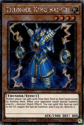 PLATINUM SECRET RARE Thunder King Rai-Oh (Platinum Secret Rare) (RA03-EN206) - Quarter Century Bonanza 1st Edition