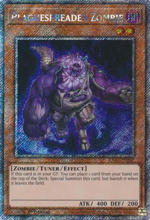 PLATINUM SECRET RARE Plaguespreader Zombie (Platinum Secret Rare) (RA03-EN207) - Quarter Century Bonanza 1st Edition
