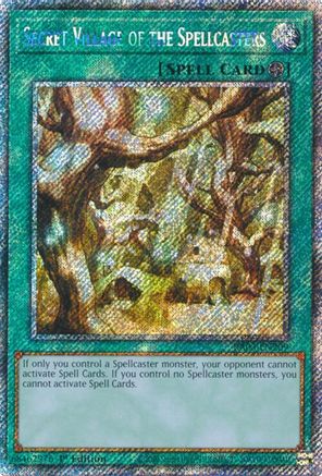 PLATINUM SECRET RARE Secret Village of the Spellcasters (Platinum Secret Rare) (RA03-EN209) - Quarter Century Bonanza 1st Edition