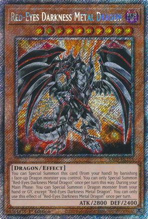 PLATINUM SECRET RARE Red-Eyes Darkness Metal Dragon (Platinum Secret Rare) (RA03-EN212) - Quarter Century Bonanza 1st Edition