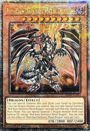 QUARTER CENTURY SECRET RARE Red-Eyes Darkness Metal Dragon (Quarter Century Secret Rare) (RA03-EN212) - Quarter Century Bonanza 1st Edition