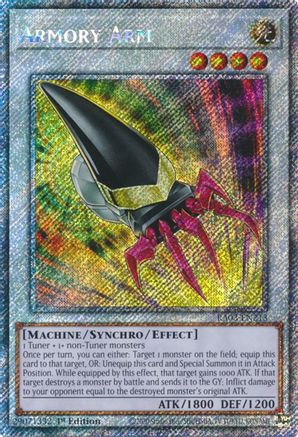 PLATINUM SECRET RARE Armory Arm (Platinum Secret Rare) (RA03-EN213) - Quarter Century Bonanza 1st Edition