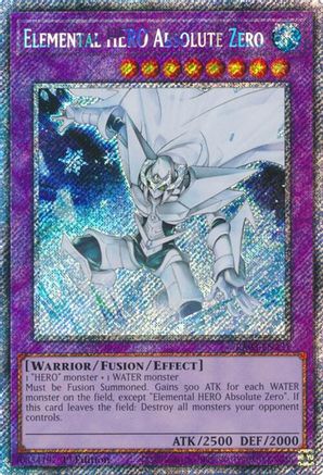 PLATINUM SECRET RARE Elemental HERO Absolute Zero (Platinum Secret Rare) (RA03-EN231) - Quarter Century Bonanza 1st Edition