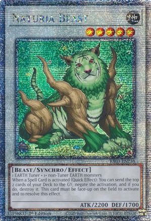 QUARTER CENTURY SECRET RARE Naturia Beast (Quarter Century Secret Rare) (RA03-EN238) - Quarter Century Bonanza 1st Edition