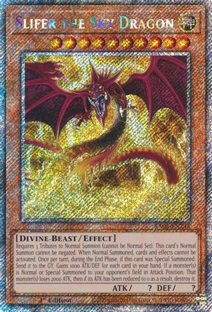 PLATINUM SECRET RARE Slifer the Sky Dragon (Platinum Secret Rare) (RA03-EN244) - Quarter Century Bonanza 1st Edition
