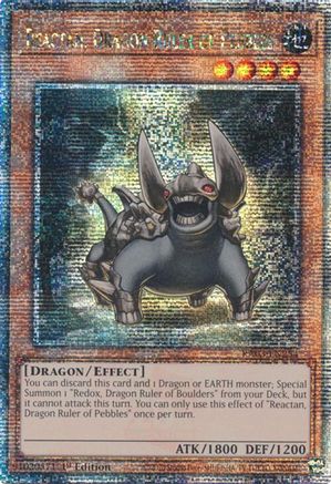 QUARTER CENTURY SECRET RARE Reactan, Dragon Ruler of Pebbles (Quarter Century Secret Rare) (RA03-EN254) - Quarter Century Bonanza 1st Edition
