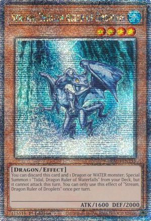 QUARTER CENTURY SECRET RARE Stream, Dragon Ruler of Droplets (Quarter Century Secret Rare) (RA03-EN255) - Quarter Century Bonanza 1st Edition