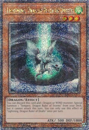 QUARTER CENTURY SECRET RARE Lightning, Dragon Ruler of Drafts (Quarter Century Secret Rare) (RA03-EN257) - Quarter Century Bonanza 1st Edition