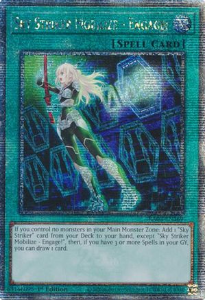 QUARTER CENTURY SECRET RARE Sky Striker Mobilize - Engage! (Quarter Century Secret Rare) (RA03-EN269) - Quarter Century Bonanza 1st Edition