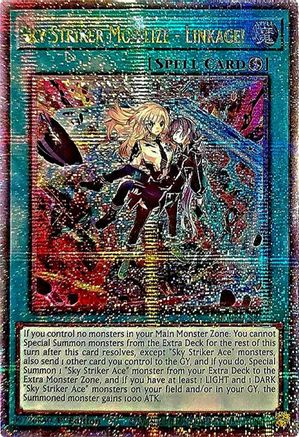 QUARTER CENTURY SECRET RARE Sky Striker Mobilize - Linkage! (Quarter Century Secret Rare) (RA03-EN274) - Quarter Century Bonanza 1st Edition