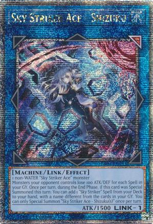 QUARTER CENTURY SECRET RARE Sky Striker Ace - Shizuku (Alternate Art) (Quarter Century Secret Rare) (RA03-EN043) - Quarter Century Bonanza 1st Edition