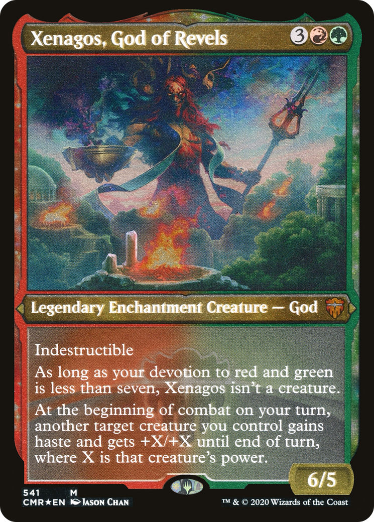 ETCHED FOIL Xenagos, God of Revels (Foil Etched) (CMR-541) - Commander Legends - Magic The Gathering