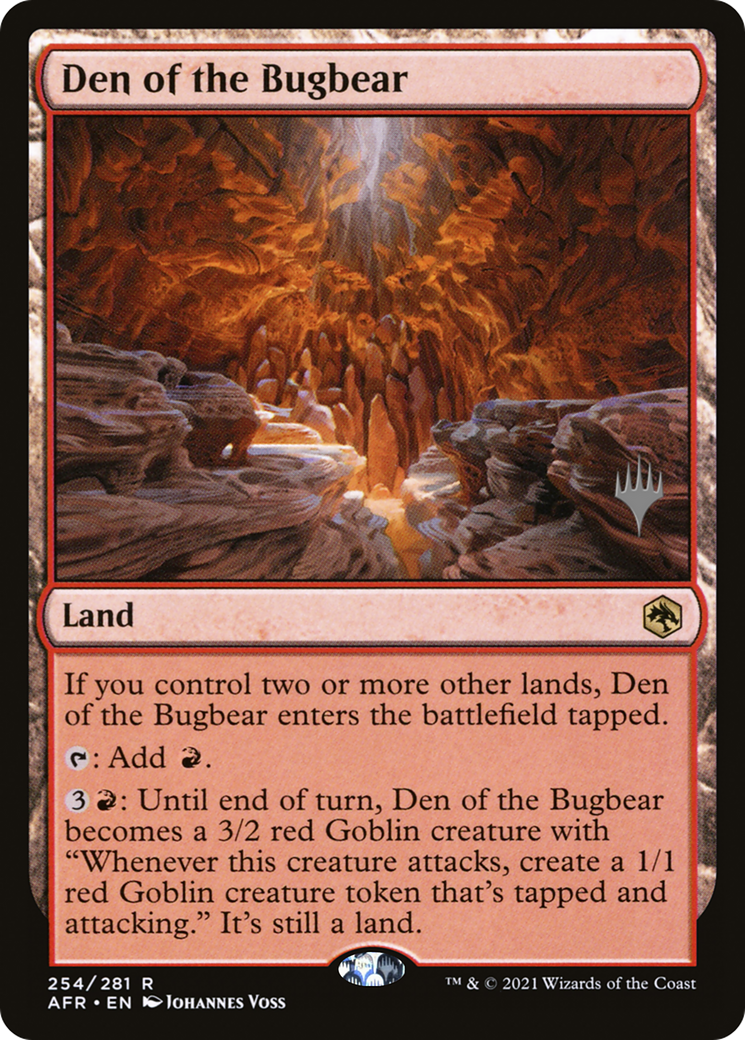FOIL Den of the Bugbear (PPAFR-254P) - Adventures in the Forgotten Realms Promos - Magic The Gathering