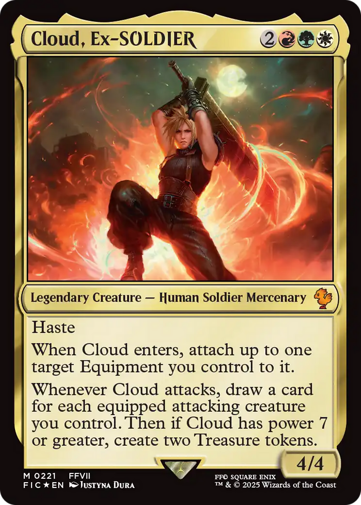 FOIL Cloud, Ex-SOLDIER (Surge Foil) (FIC-221) - Commander: FINAL FANTASY - Magic The Gathering