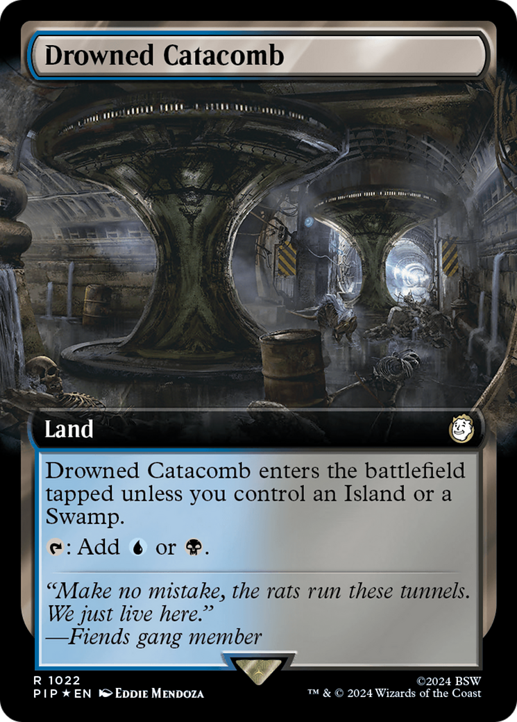 FOIL Drowned Catacomb (Extended Art) (Surge Foil) (PIP-1022) - Fallout - Magic The Gathering