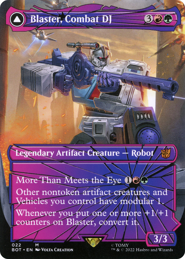 FOIL Blaster, Combat DJ (Shattered Glass) (BOT-022) - Transformers - Magic The Gathering