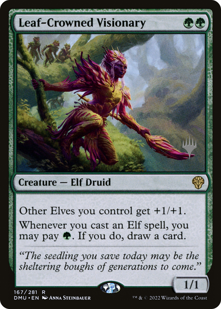 Leaf-Crowned Visionary (PPDMU-167P) - Dominaria United Promos - Magic The Gathering