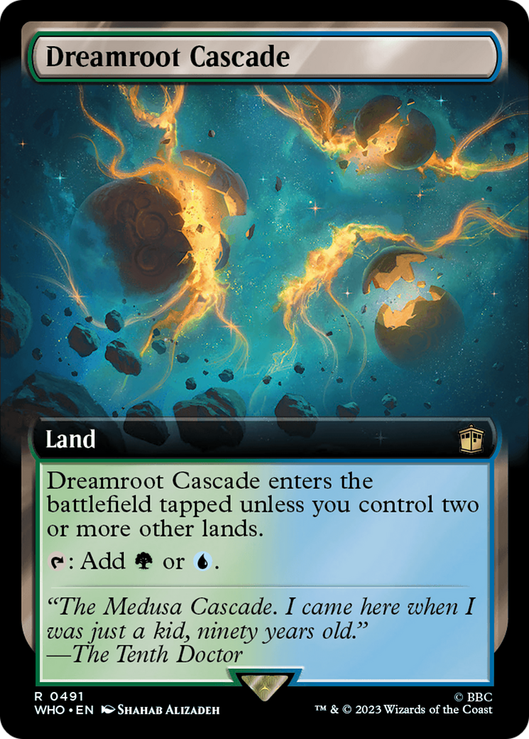 FOIL Dreamroot Cascade (Extended Art) (WHO-491) - Doctor Who - Magic The Gathering