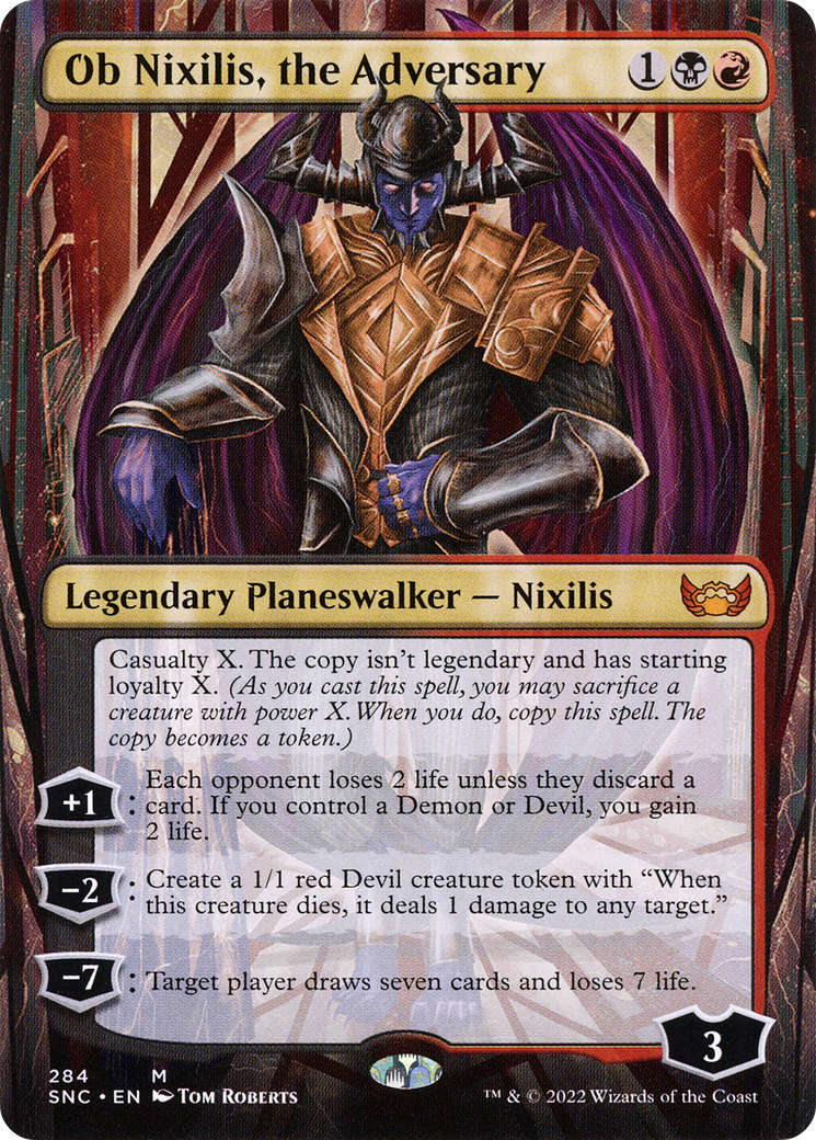 FOIL Ob Nixilis, the Adversary (Borderless) (SNC-284) - Streets of New Capenna - Magic The Gathering
