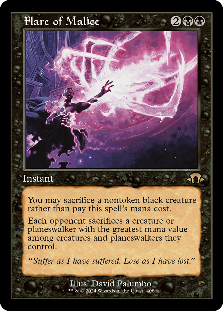 FOIL Flare of Malice (Retro Frame) (MH3-408) - Modern Horizons 3 - Magic The Gathering