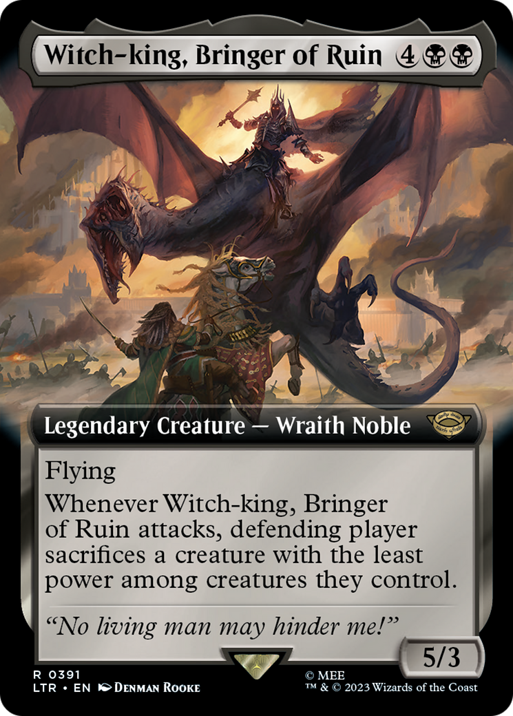 Witch-king, Bringer of Ruin (Extended Art) (LTR-391) - The Lord of the Rings: Tales of Middle-earth - Magic The Gathering