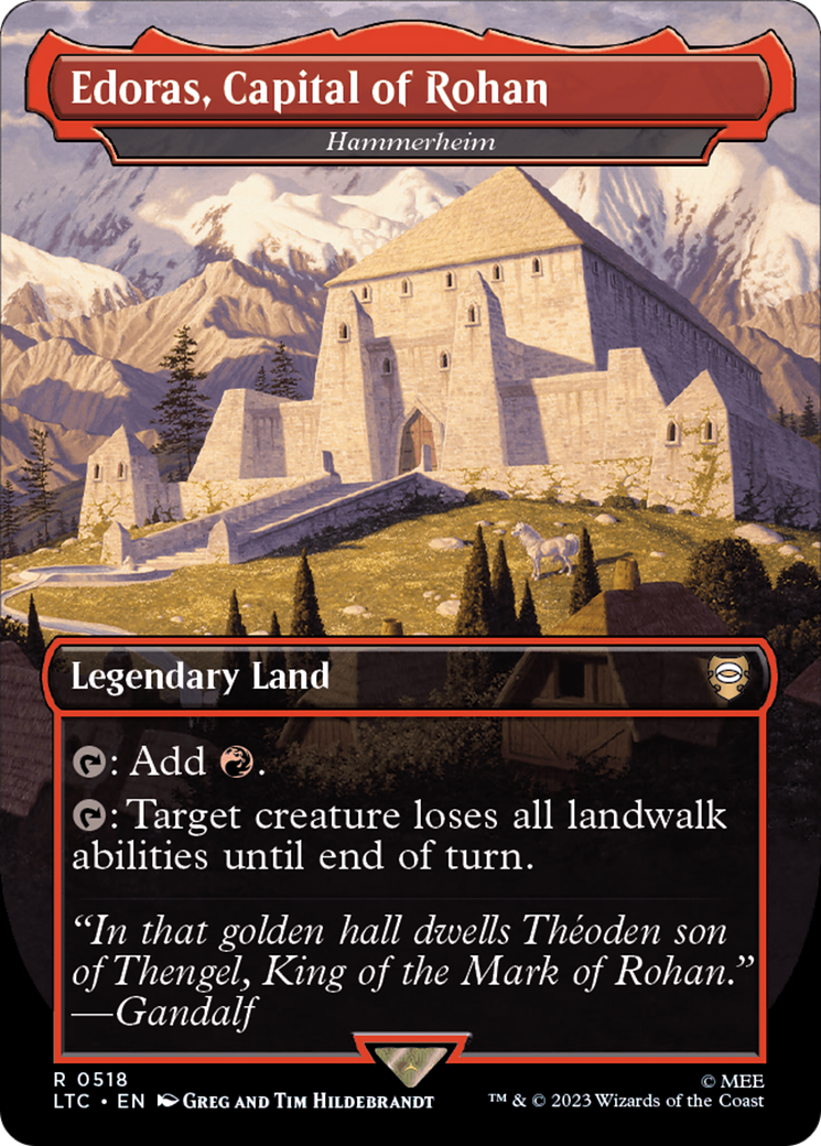 FOIL Edoras, Capital of Rohan - Hammerheim (Borderless) (LTC-518) - Tales of Middle-earth Commander - Magic The Gathering