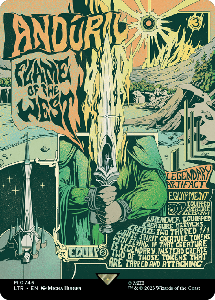 Anduril, Flame of the West (Borderless Poster) (LTR-746) - The Lord of the Rings: Tales of Middle-earth (Borderless) - Magic The Gathering
