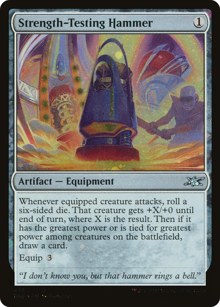 FOIL Strength-Testing Hammer (Galaxy Foil) (UNF-479) - Unfinity - Magic The Gathering