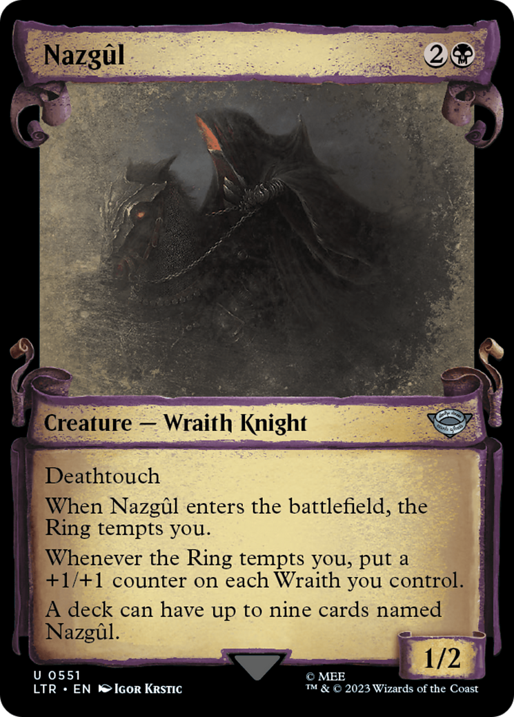 FOIL Nazgul (0551) (Showcase Scrolls) (LTR-551) - The Lord of the Rings: Tales of Middle-earth - Magic The Gathering