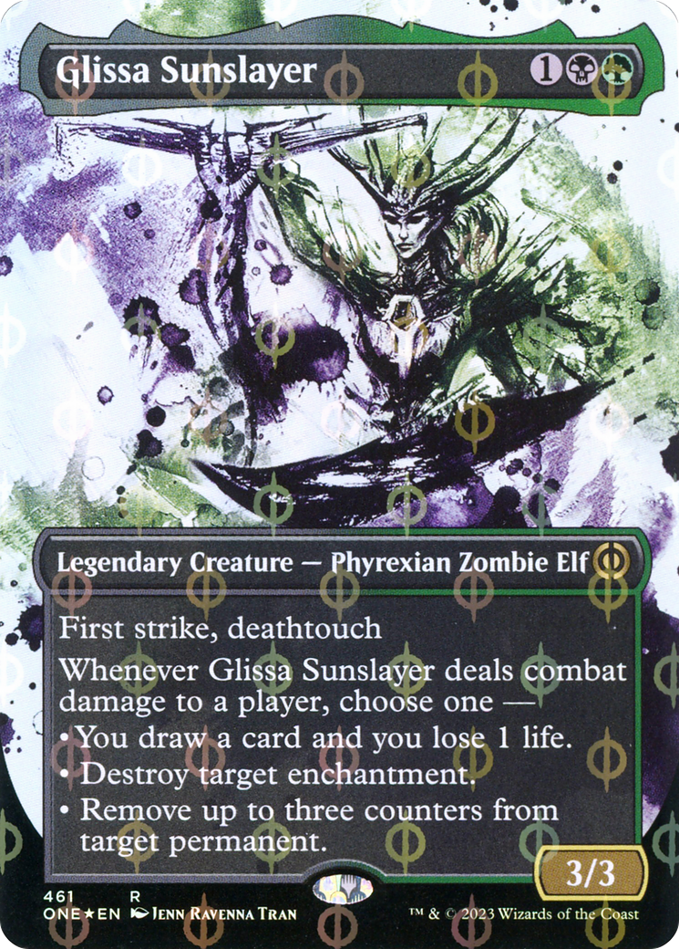 FOIL Glissa Sunslayer (Showcase) (Step-and-Compleat Foil) (ONE-461) - Phyrexia: All Will Be One - Magic The Gathering