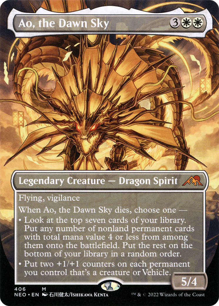 Ao, the Dawn Sky (Borderless) (NEO-406) - Kamigawa: Neon Dynasty (Borderless) - Magic The Gathering