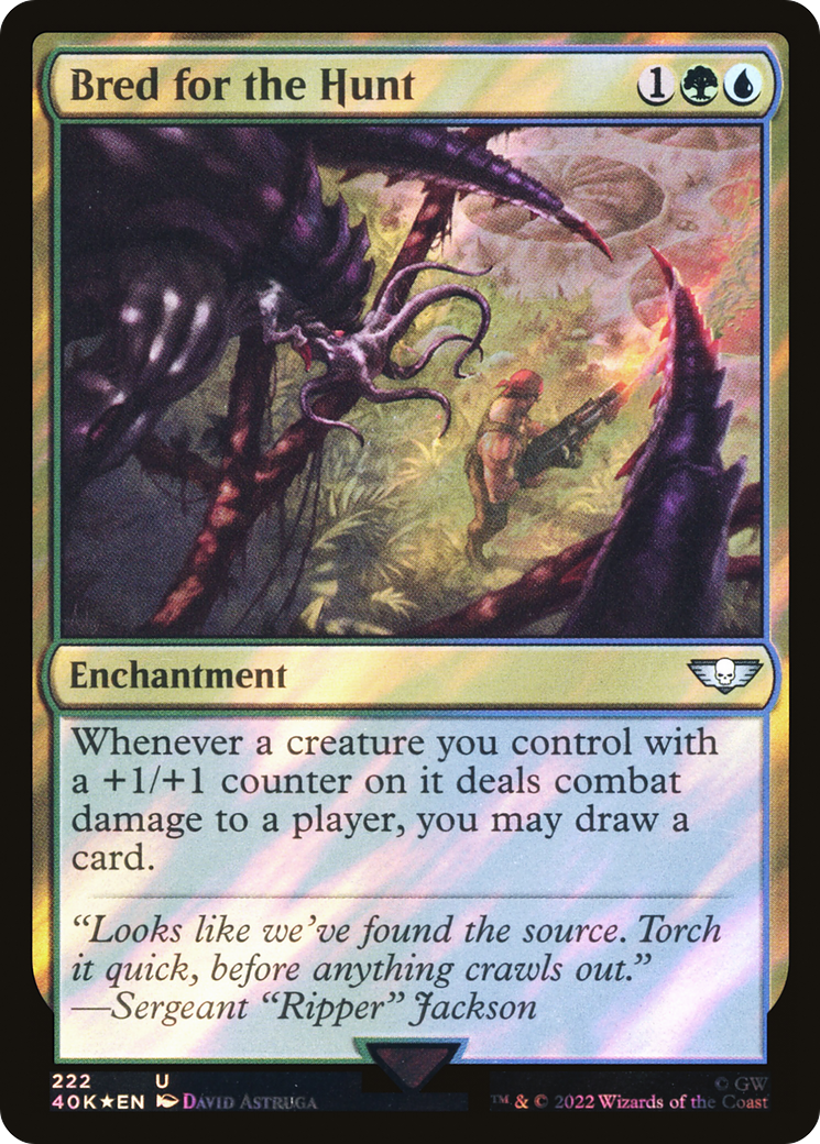 FOIL Bred for the Hunt (Surge Foil) (40K-222) - Warhammer 40,000 Commander - Magic The Gathering