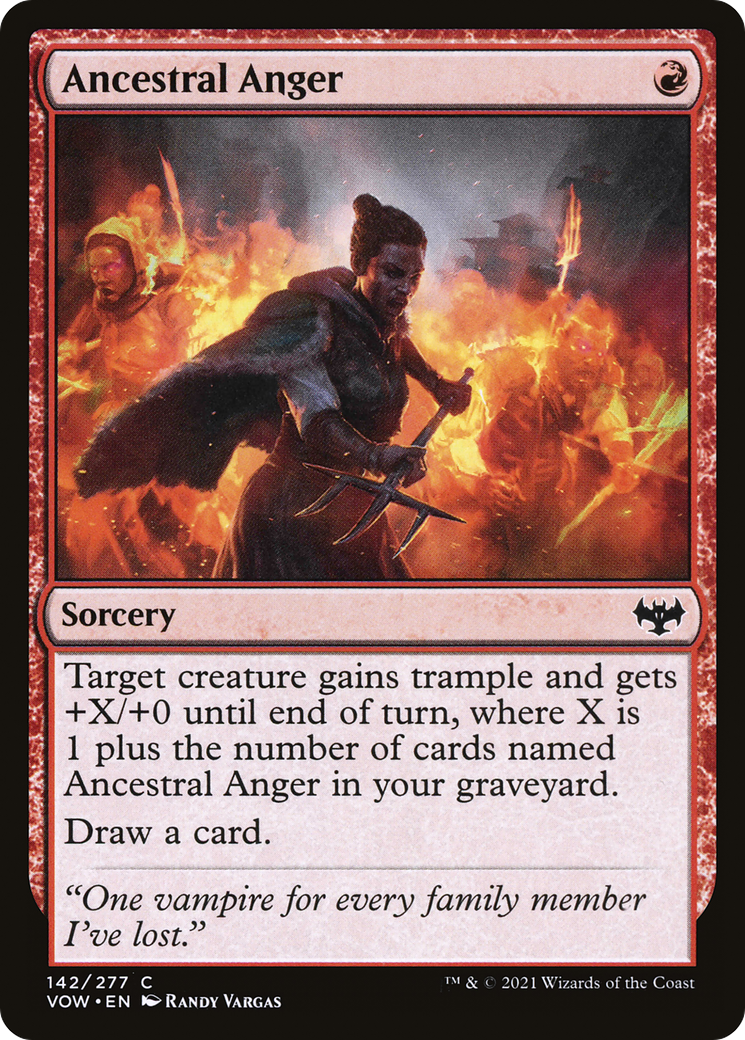 FOIL Ancestral Anger (VOW-142) - Innistrad: Crimson Vow - Magic The Gathering
