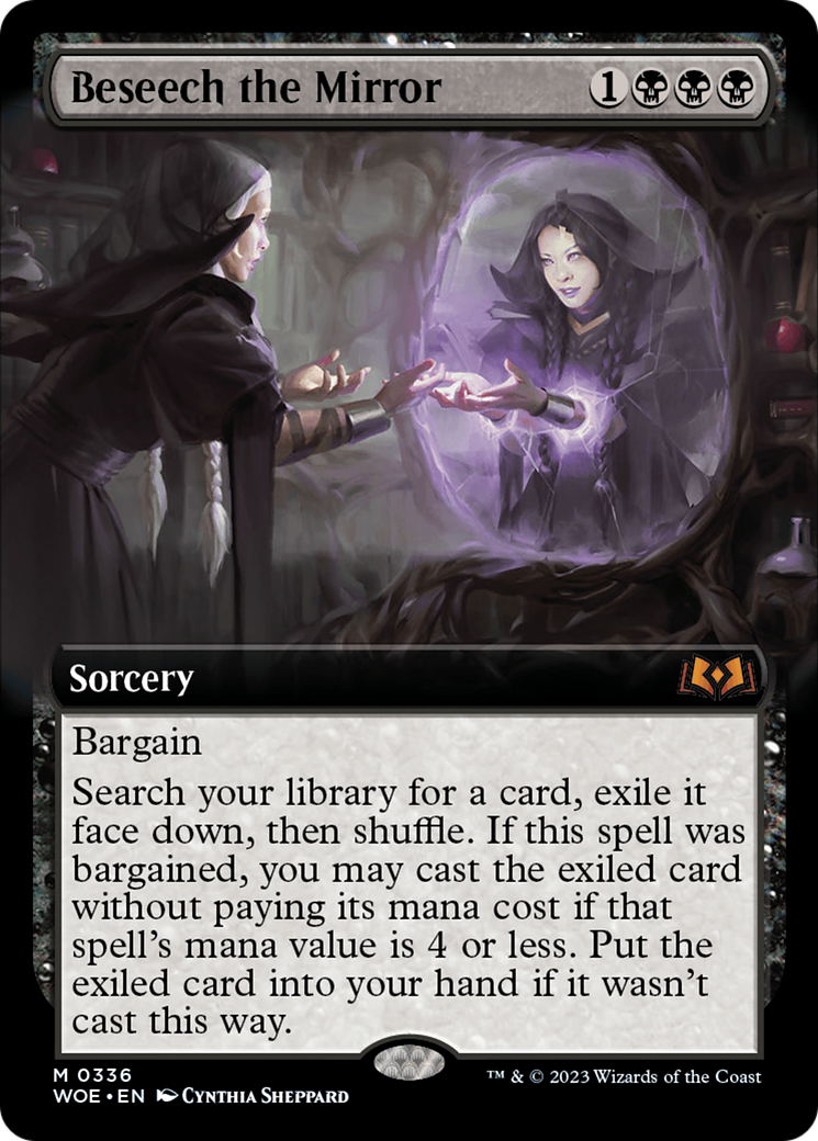 FOIL Beseech the Mirror (Extended Art) (WOE-336) - Wilds of Eldraine - Magic The Gathering