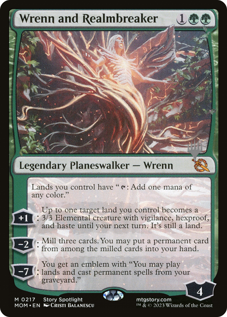 FOIL Wrenn and Realmbreaker (PPMOM-217P) - March of the Machine Promos - Magic The Gathering