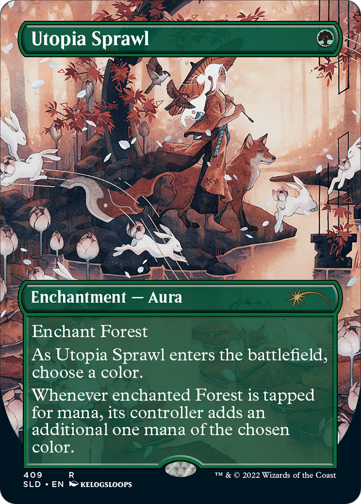 FOIL Utopia Sprawl (Borderless) (SLD-409) - Secret Lair Drop - Magic The Gathering
