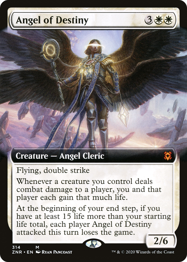 FOIL Angel of Destiny (Extended Art) (ZNR-314) - Zendikar Rising - Magic The Gathering