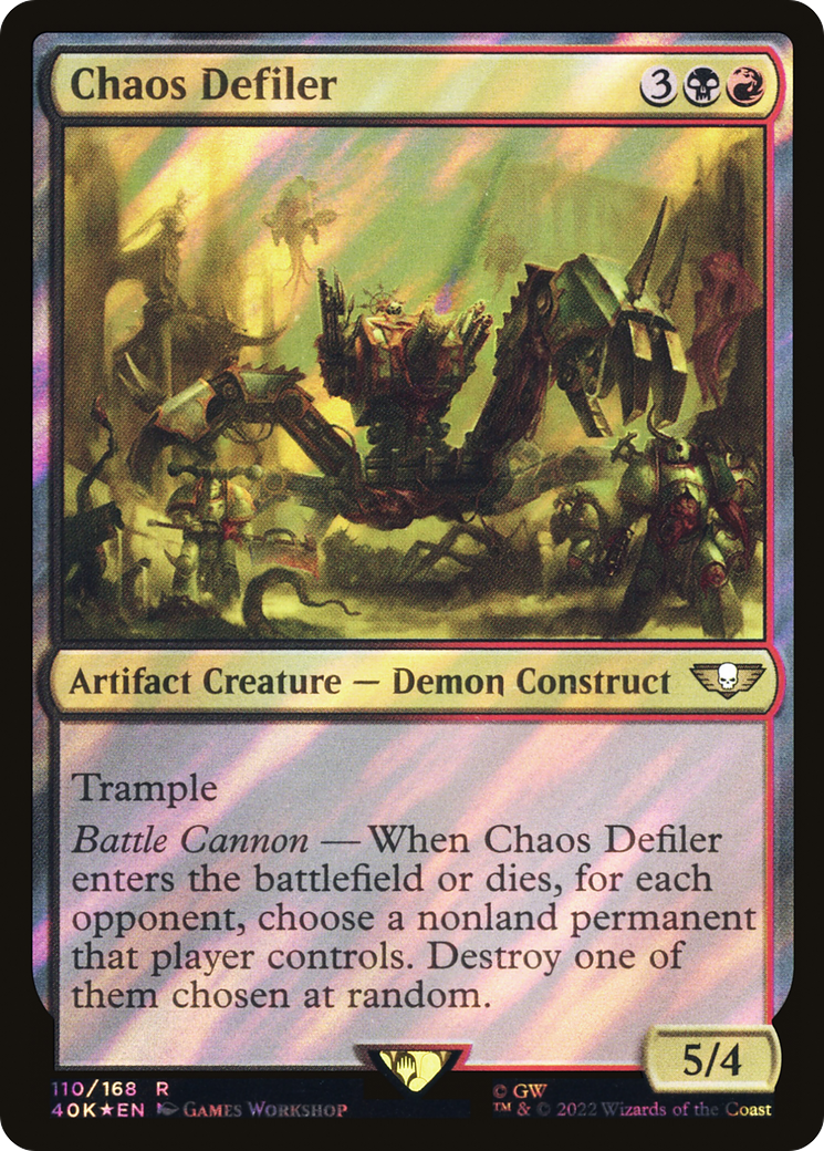 FOIL Chaos Defiler (Surge Foil) (40K-110) - Warhammer 40,000 Commander - Magic The Gathering