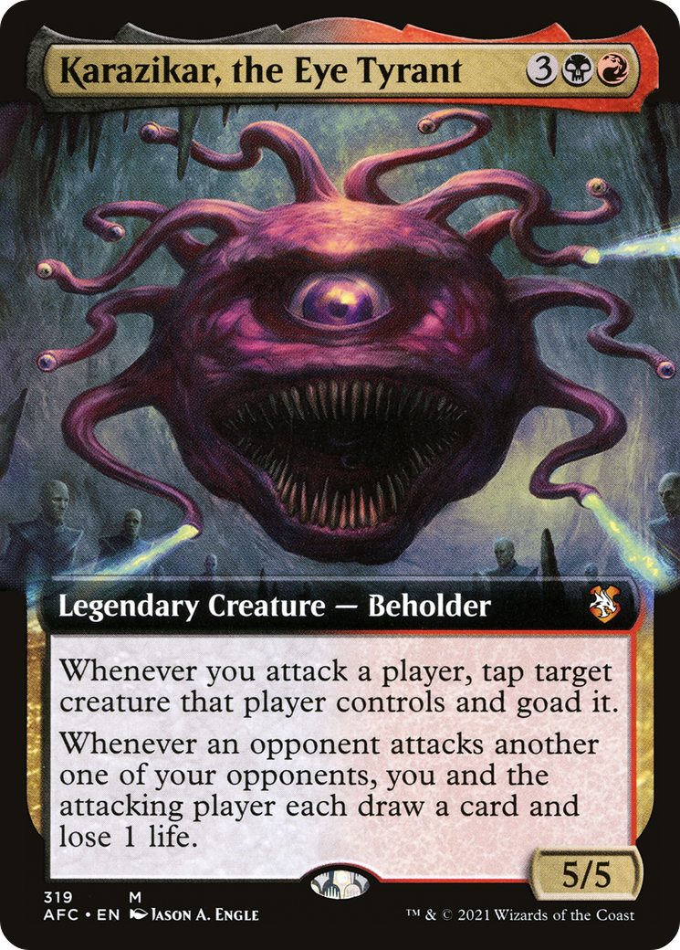 Karazikar, the Eye Tyrant (Extended Art) (AFC-319) - Forgotten Realms Commander - Magic The Gathering