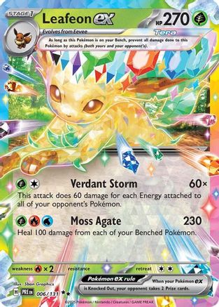 Leafeon ex - 006/131 6 - SV Prismatic Evolutions Pokemon