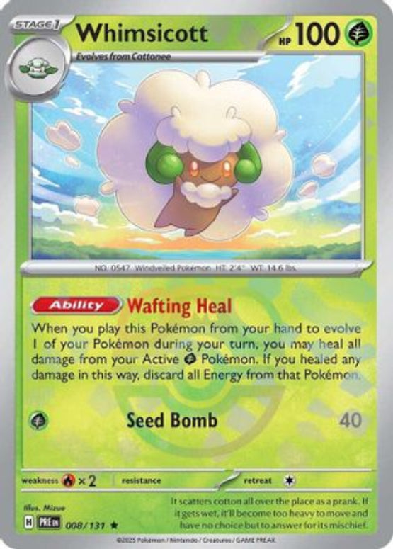 Whimsicott (Master Ball Pattern) 8 - SV Prismatic Evolutions Pokemon