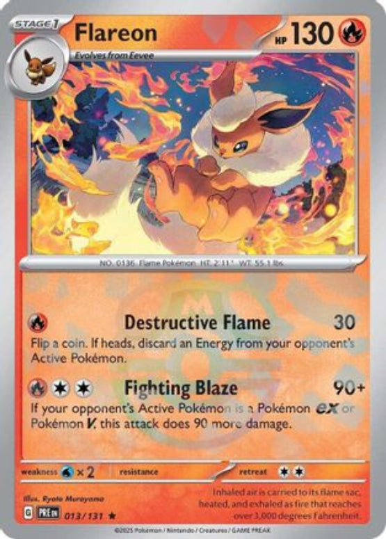 Flareon (Master Ball Pattern) 13 - SV Prismatic Evolutions Pokemon