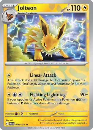 Jolteon (Master Ball Pattern) 29 - SV Prismatic Evolutions Pokemon